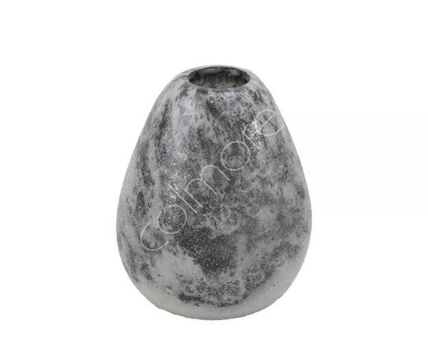 Colmore Vase Grau-Weiß handgearbeitet mundgeblasen, Höhe 12 cm