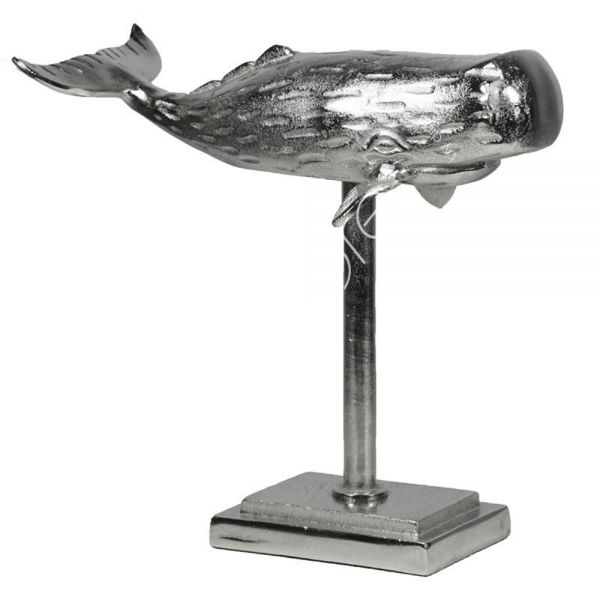 Colmore Skulptur Wal 001-20-3988 in Aluminium vernickelt 34x15x25 cm
