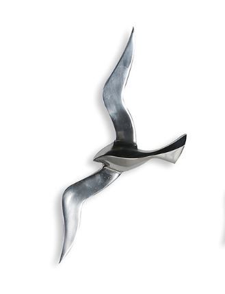 Casablanca Wandobjekt "Flying Bird" aus Aluminium poliert