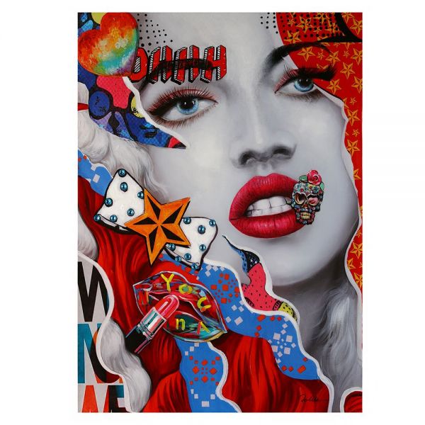 Casablanca Bild "Street Art Girl mit Lippenstift" Leinwand bunt 70 x 100 cm