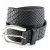 Damen - Black Snake Gürtel echtes Leder schwarz 105 cm