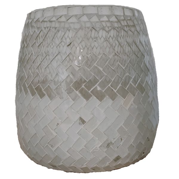 Colmore Mosaic Glas Votive Weiß Ø 17 cm Höhe 15 cm - 001-23-5134
