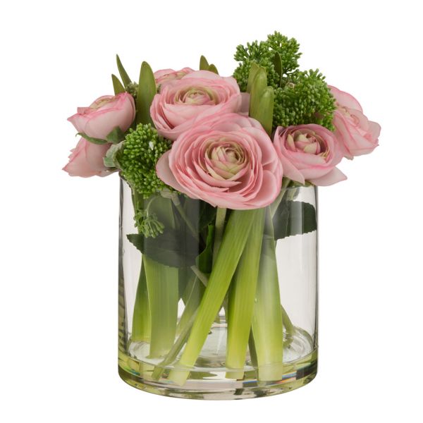 J-Line Vase Ranunculus Rosa, Ø 24 cm, H 26